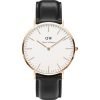 Daniel Wellington 0107DW Gents Classic Sheffield White Dial Black Leather Strap Watch 40mm