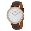 Daniel Wellington 0109DW Males Classic Bristol Eggshell Brown Leather Band Watch 40mm