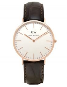 Daniel Wellington 0111DW Mens Classic York Eggshell 40mm Rose Gold Case Watch with Brown Leather Band
