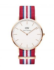 Daniel Wellington 0112DW Mens Exeter White Dial Rose Gold Case Watch 40mm