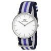 Daniel Wellington 0609DW Females Trinity Eggshell Tri-Color Nylon Watch 36mm