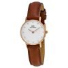 Daniel Wellington 0900DW St Mawes Ladies White Dial Brown Leather Band Watch 36mm