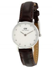 Daniel Wellington 0922DW Classy York White Dial Brown Leather Womens Watch 26mm