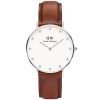 Daniel Wellington 0960DW Womens Classic St Mawes White Dial Brown Leather Band Watch 34mm