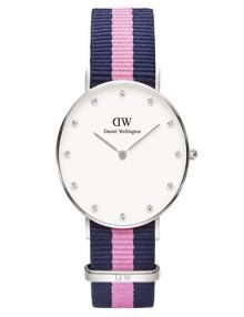 Daniel Wellington 0962DW Ladies Classy Winchester 34mm Silver Case Watch with Nylon Strap