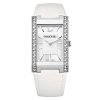Swarovski 1094368 Citra Square Womens Silver Dial Watch with White Leather Band