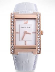 Swarovski 1094370 Citra Square White Dial Leather Quartz Ladies Watch