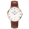 Daniel Wellington 1100DW Dapper St. Mawes Rose Gold Case Males Watch with Brown Leather Band
