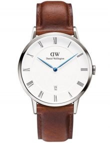Daniel Wellington 1120DW Silver Stainless Gents Leather Band Watch