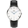 Daniel Wellington 1121DW Males Dapper Sheffield Silver Black Leather Watch