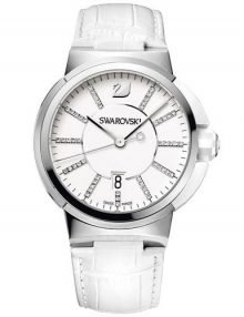 Swarovski 1124140 Piazza Grande Gents White Dial & Leather Band Watch