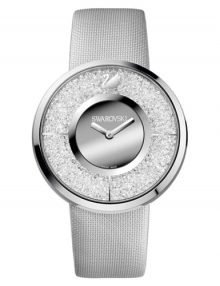 Swarovski 1135990 Crystalline Silver Dial Ladies Watch with Silver Nyon Fabric Strap
