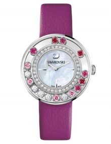 Swarovski 1160309 Lovely Crystals Pink Leather Swiss Quartz Womens Watch