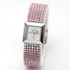 Swarovski 1183537 Elis Mini Padparadscha Silver Dial Girls Coral Crystal Band Watch