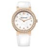 Swarovski 1185830 Citra Sphere Ladies White Rose Gold Tone Watch with White Leather Band