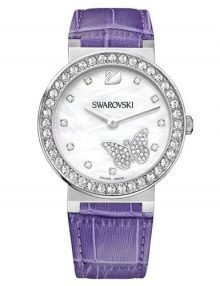 Swarovski 1185831 Citra Sphere White Dial Females Watch with Purple Leather Strap