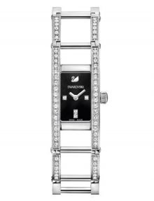 Swarovski 1186075 Indira Womens Black Dial Stainless Steel Quartz Watch