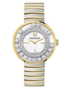 Swarovski 1187022 Lovely Crystals Ladies White Yellow Gold Tone Stainless Steel Watch