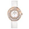 Swarovski 1187023 Lovely Crystals Females White Rose Gold Tone Watch with White Leather Band
