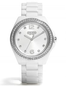 Coach 14501807 Tristen Ladies White Ceramic Round Watch