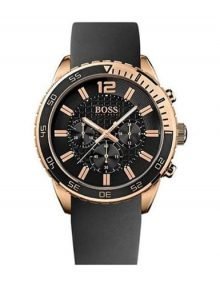 Hugo Boss 1512931 Sports Men's Chrongraph gold plated stainless steel Chronographrubber Band 44mm Watch