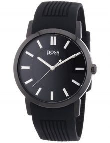 Hugo Boss 1512954 Slim Ultra Modern Black Dial Silicone Gent's Black-Ion Watch