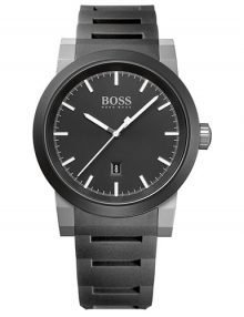 Hugo Boss 1512956 Mens 44mm Black Dial & Silicone Strap Watch
