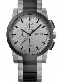 Hugo Boss 1512959 Mens Grey Dial Watch with Black Silicon Case
