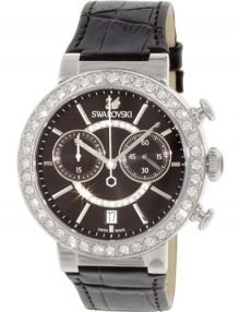 Swarovski 5027131 Citra Sphere Chronograph Black Dial & Leather Band Females Watch