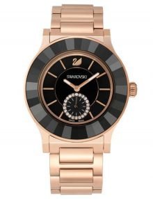 Swarovski 5043192 Octea Classica Ladies Black Dial Rose Gold Tone Bracelet Watch