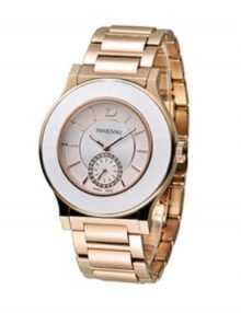 Swarovski 5043195 Octea White Dial Gold Tone Stainless Band Womens Watch