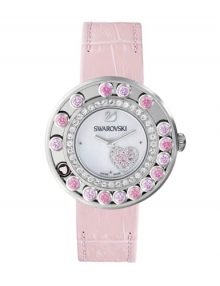 Swarovski 5096032 Girls Lovely Crystals Heart Pink Leather Watch