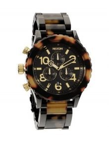 Nixon The 42-40 Chrono Watch in All Black/Tortoise