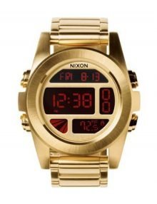 Nixon A360502 Unit SS All gold plated stainless steel Digital Men Wrist Watch