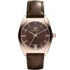 Emporio Armani AR0378 Ladiess gold plated stainless steel-Tonestainless steelstainless steel Watch with Black Leather Strap