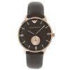 Emporio Armani Mens Watch Classic Brown Leather Slim rose gold plated stainless steel AR0383