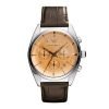 Emporio Armani Men's Classic AR0395 Brown Leather Quartz Watch with Beige Dial
