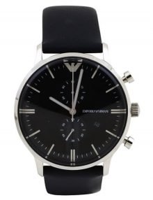Emporio Armani AR0397 Classic Gents 5 Hands Chronograph Watch with Leather Strap