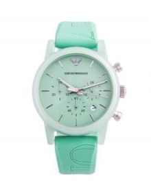 Emporio Armani AR1057 Women's Classic Green Silicone Analog Quartz Watch with Green Dial