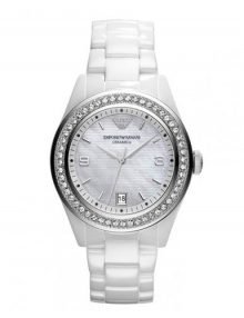 Emporio Armani Women's White Lady Watch ceramic Crystal AR1426