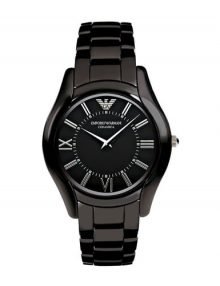 Emporio Armani Women's AR1441 ceramic Slim Black Dial Watch