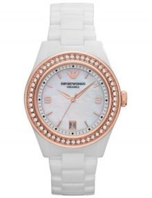 Emporio Armani AR1472 ceramic White Womens Chronograph Watch