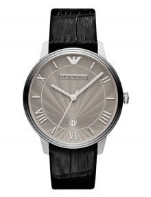 Emporio Armani Classic Black Leather Band Womens Watch AR1612