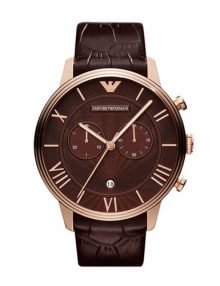 Emporio Armani AR1616 Gentss Brown Dial & Leather Band Watch
