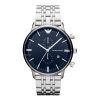 Emporio Armani Classicstainless steelstainless steel Chronograph Blue Dial 5 Hands Mens Watch