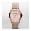 Emporio Armani Valente AR1670 Ladies Classic Silver Dial Watch with Beige Calfskin Bracelet