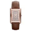 Emporio Armani AR1671 Mens Rectangle Silver Dial QuARtz Watch with Brown Leather Strap