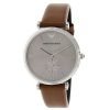 Emporio Armani Retro AR1675 Silver Dial Brown Leather Band Mens Watch