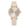 Emporio Armani Retro AR1681 WARm Grey Dial Beige Leather Strap Ladies Watch