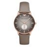 Armani rose gold plated stainless steel-tone Textured Leather Unisex Watches AR1723 $249.95 - designerswatch.Com